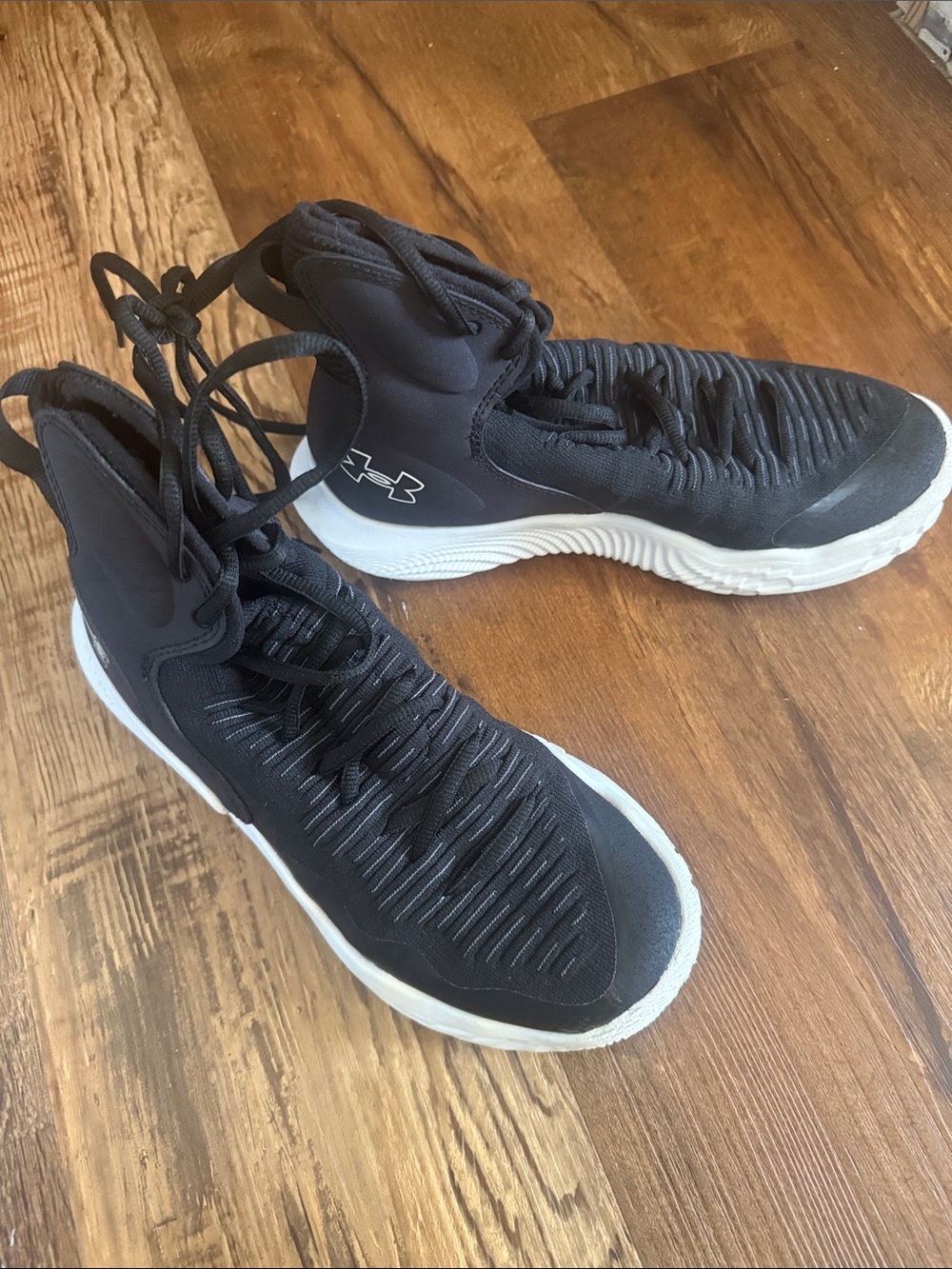 Under Armour Black and White High-Top Training Sneakers